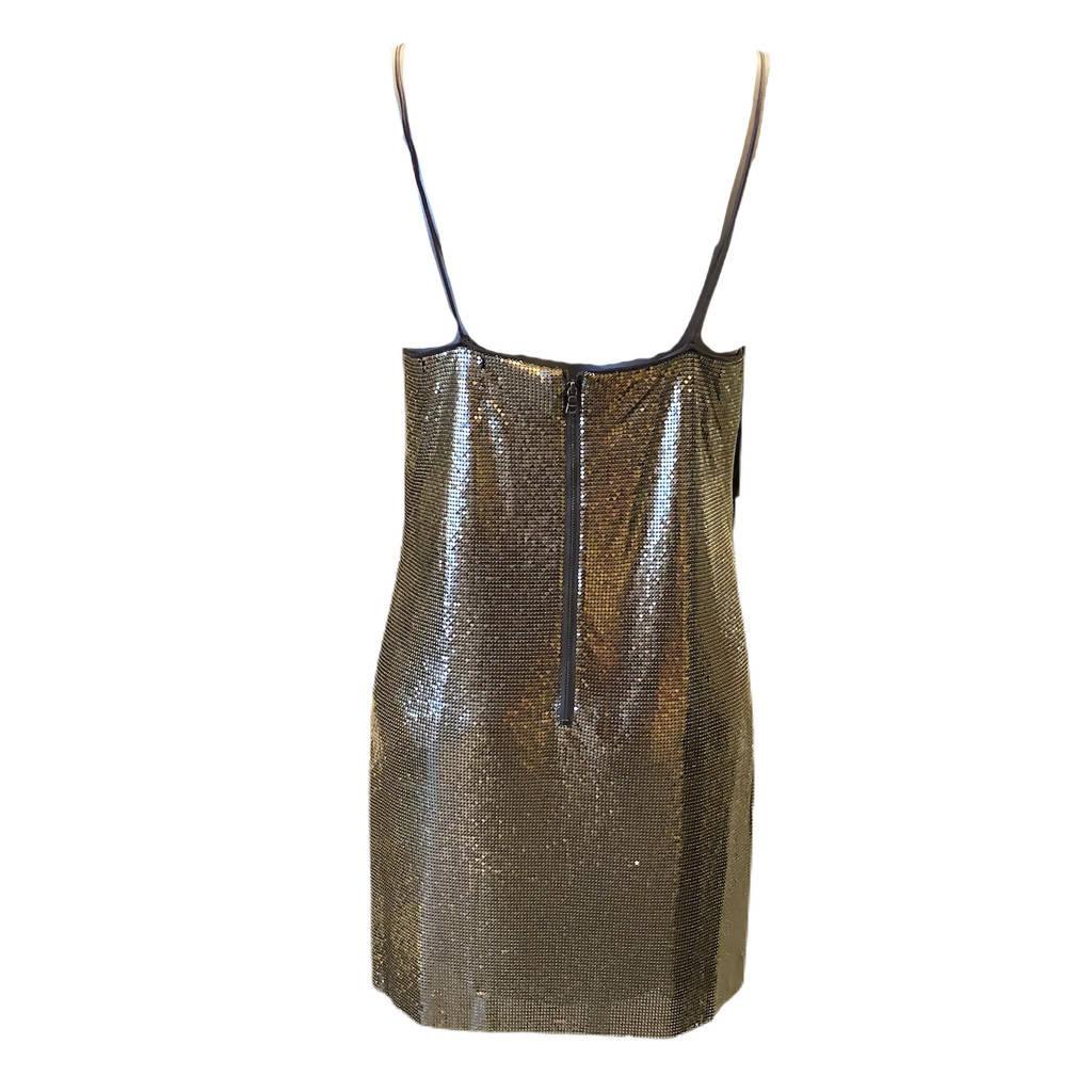 Pre-Owned ALICE + OLIVIA Gold Chain Link Dress | Size 2 - theREMODA