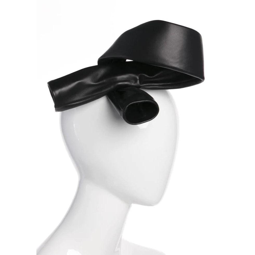 Pre-Owned BALENCIAGA 2014 S/S  Black Leather Knot Headband | XS - theREMODA