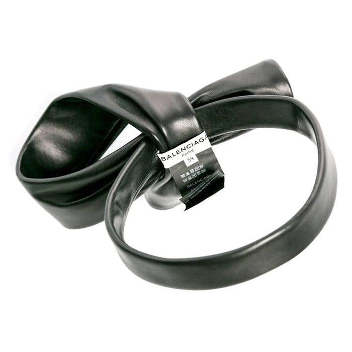 Pre-Owned BALENCIAGA 2014 S/S  Black Leather Knot Headband | XS - theREMODA