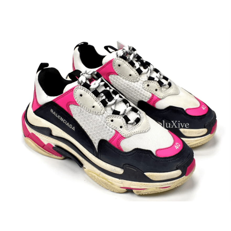Pre-owned Lv Trainer Leather Low Trainers In Pink