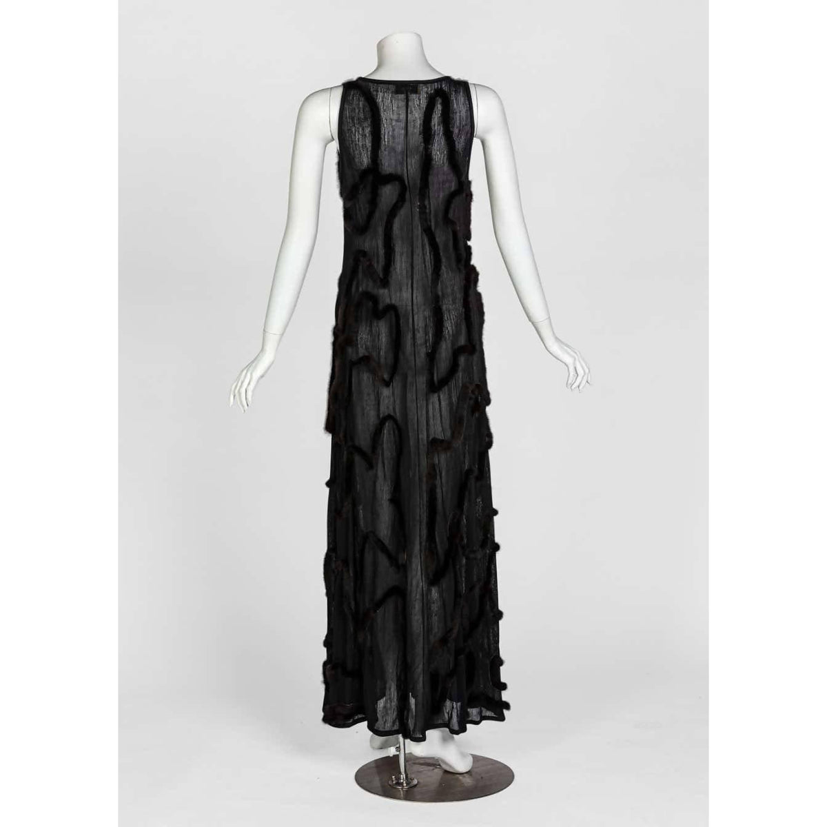 Pre-Owned Black Semi Sheer Low Cut Maxi Dress | Size M/L - theREMODA