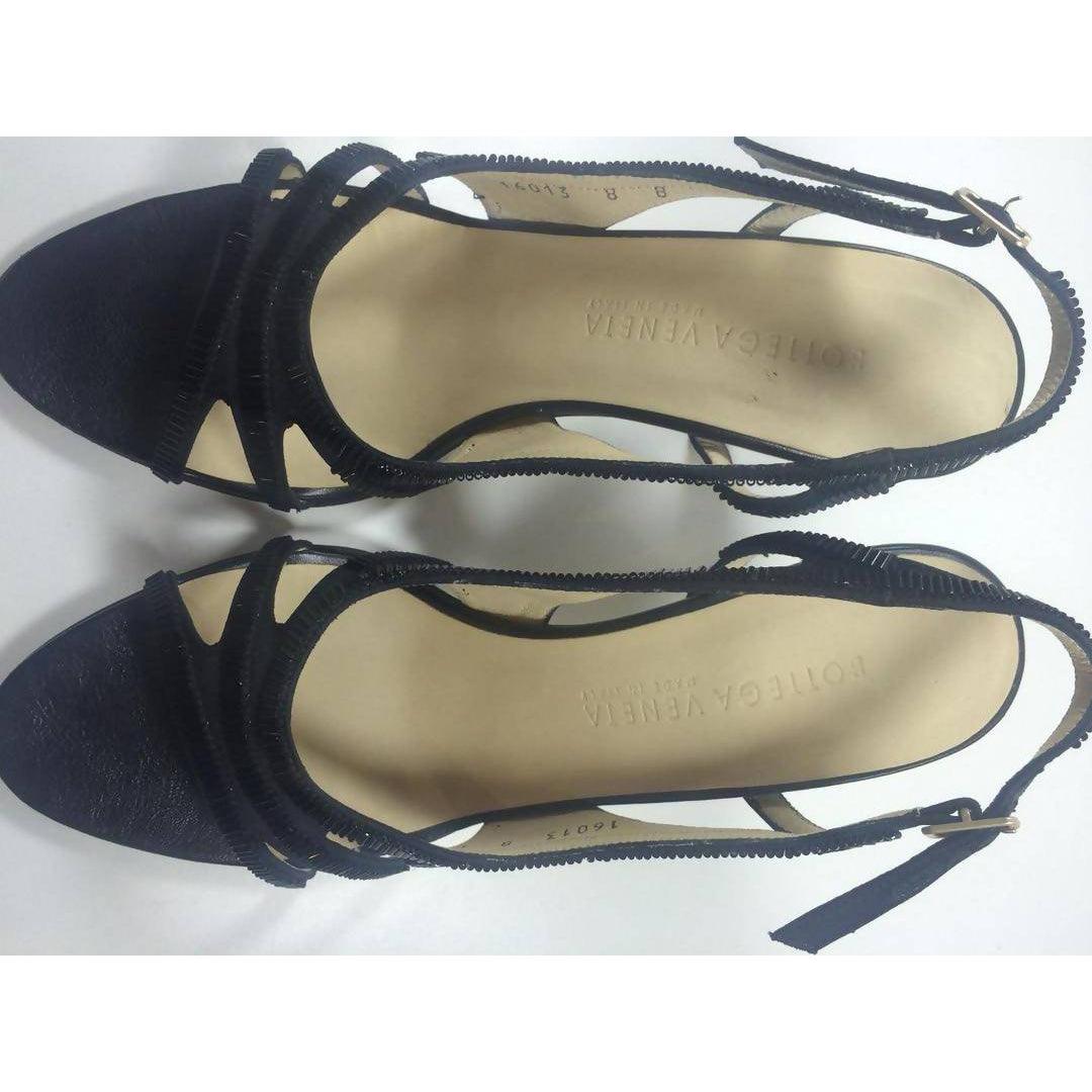 Pre-owned BOTTEGA VENETA Black Satin and Leather Slingback Heels | US 8 B - EU 38 - theREMODA