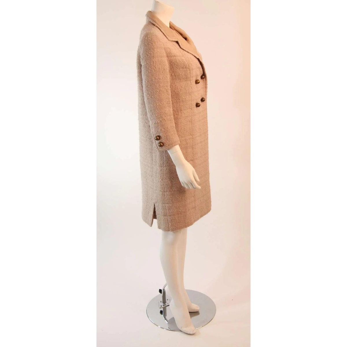 Chanel 1960s Attributed to Chanel Cream Boucle 3 PC Tweed Suit | Size 37