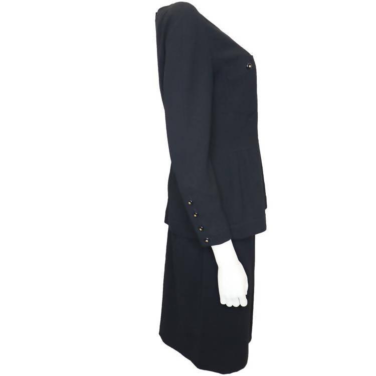 vintage Ladies Chanel Black Skirt Suit Size 42