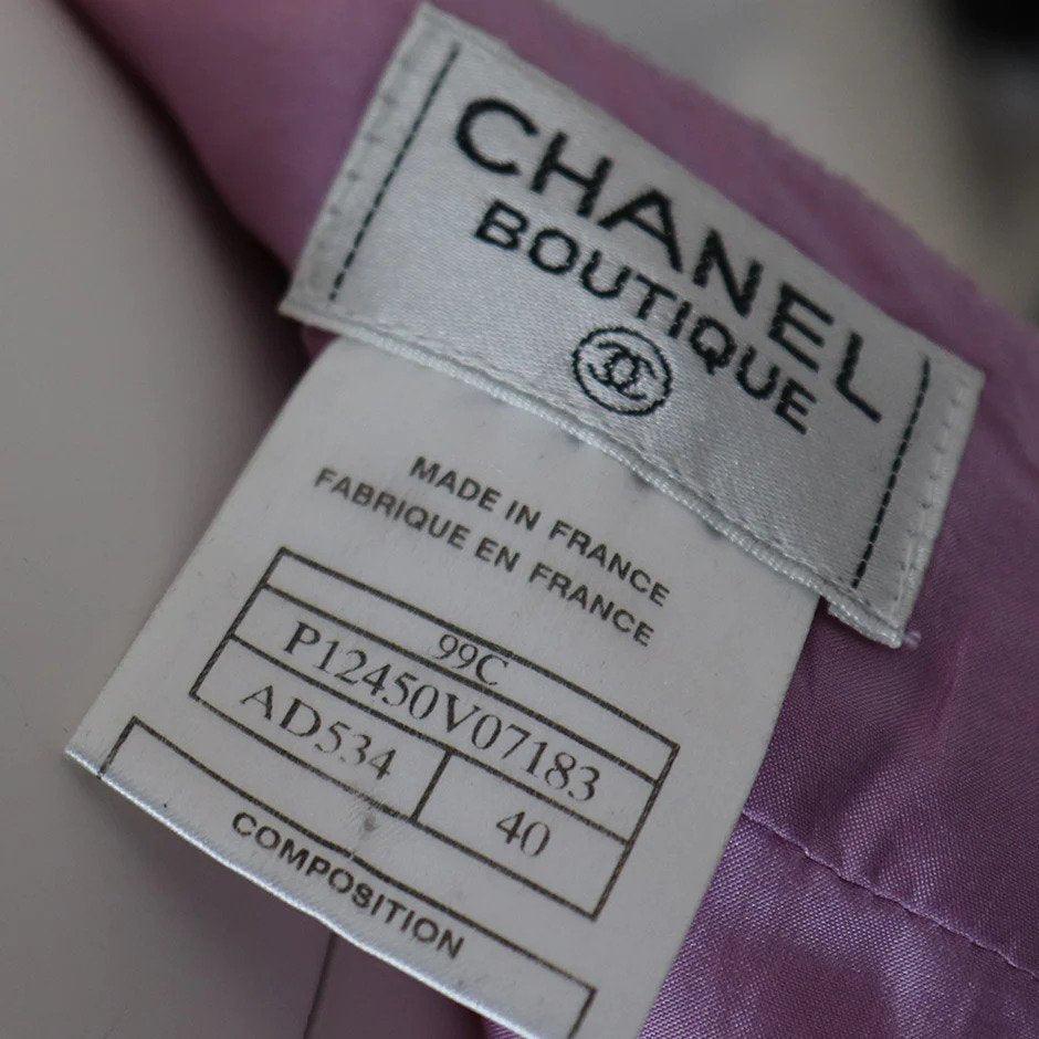 Pre-Owned CHANEL Lavender Wool Jacket & Skirt Set Circa 1990s | Size 42 - theREMODA
