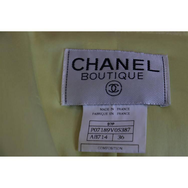 CHANEL Yellow Two-Piece Skirt and Suit Set