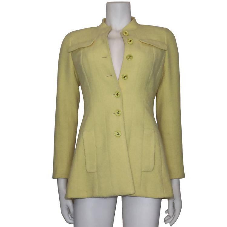 CHANEL Yellow Two-Piece Skirt and Suit Set