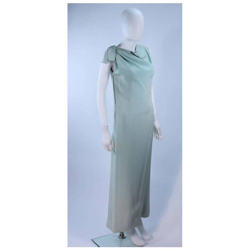 Pre-Owned CHRISTIAN DIOR HAUTRE COUTURE Aqua Draped Gown| Size 0/2 - theREMODA