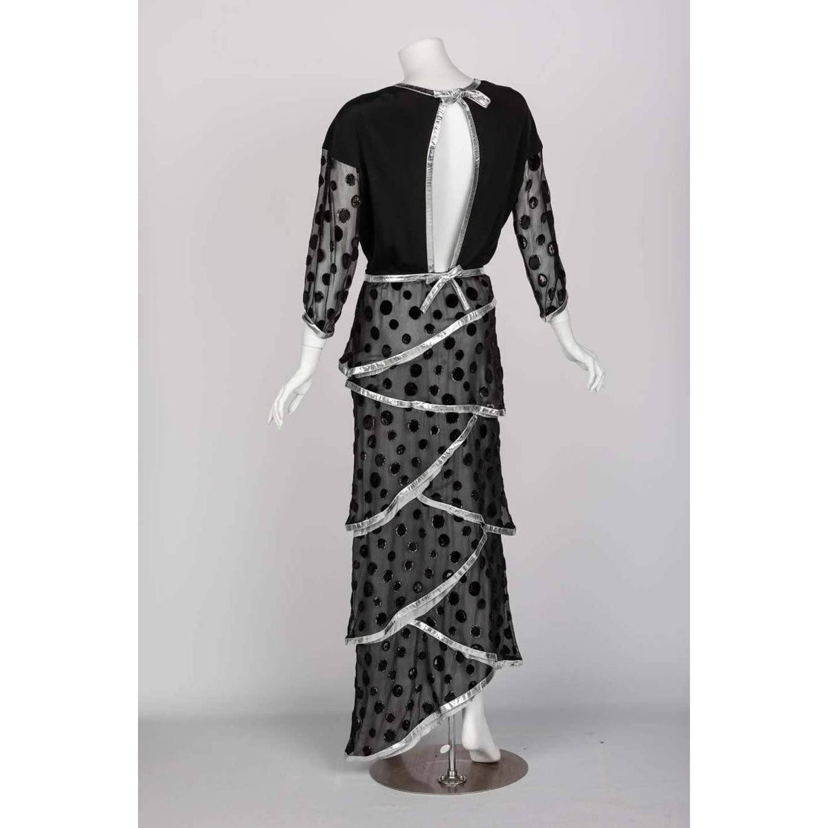 Pre-Owned COURREGES Black Metallic Polka Dot Dress | Size S/M - theREMODA