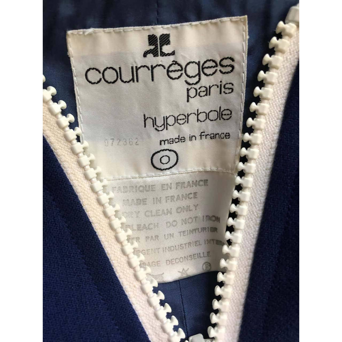 Pre-Owned COURREGES Navy Blue Sleeveless Space Age Dress with White Details | Size S - theREMODA
