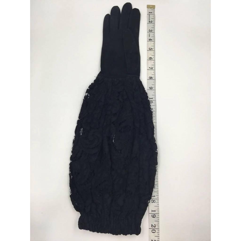 Pre-owned DIOR Black Suede and Lace Blouson Gloves | Size 7 - theREMODA