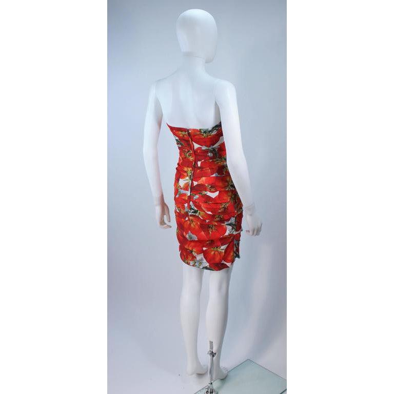 Pre-Owned DOLCE & GABBANA Ruched Stretch Silk Fruit Print Dress | Size 38 - theREMODA