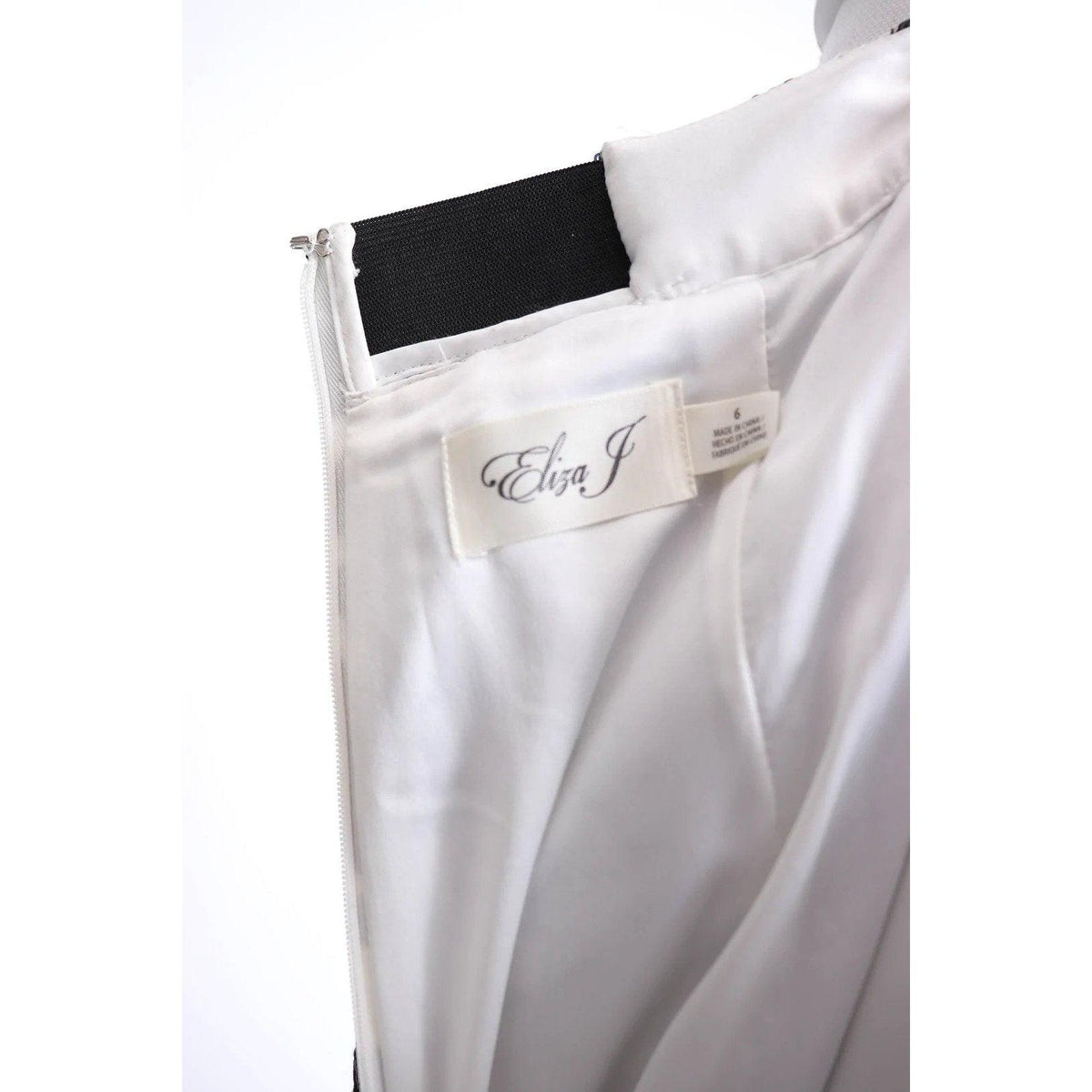 Pre-Owned ELIZA J 00's Black and White Sequin Mesh Midi Skirt - theREMODA