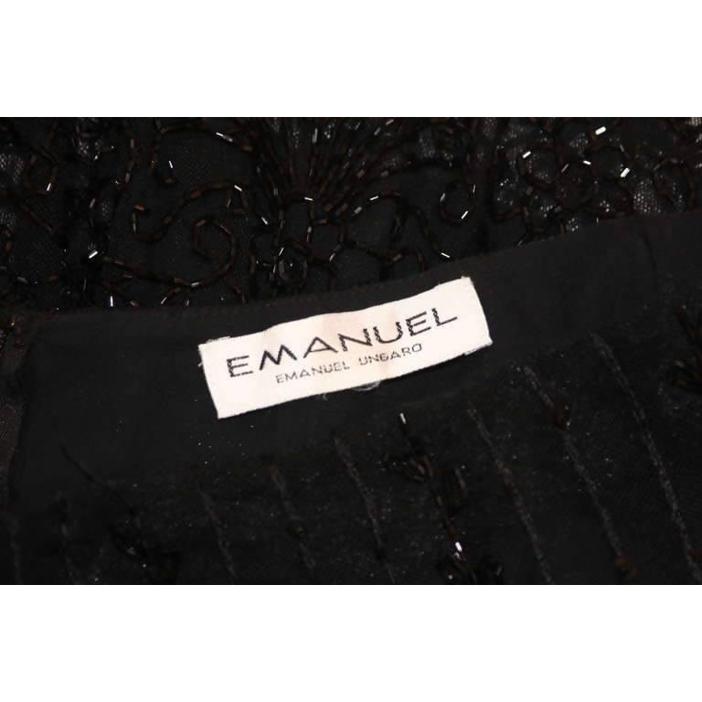 Pre-Owned EMANUEL UNGARO Embellished Black Sheer Skirt | Size S - theREMODA