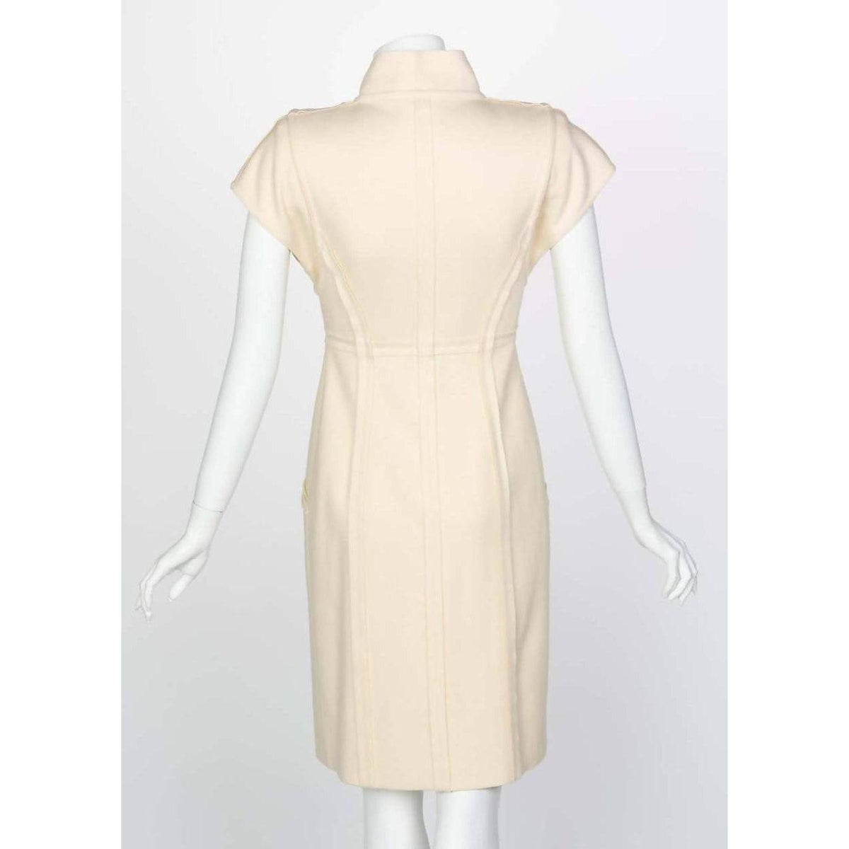 Pre-Owned FENDI Ivory Wool Short Sleeve Dress | Size S - theREMODA