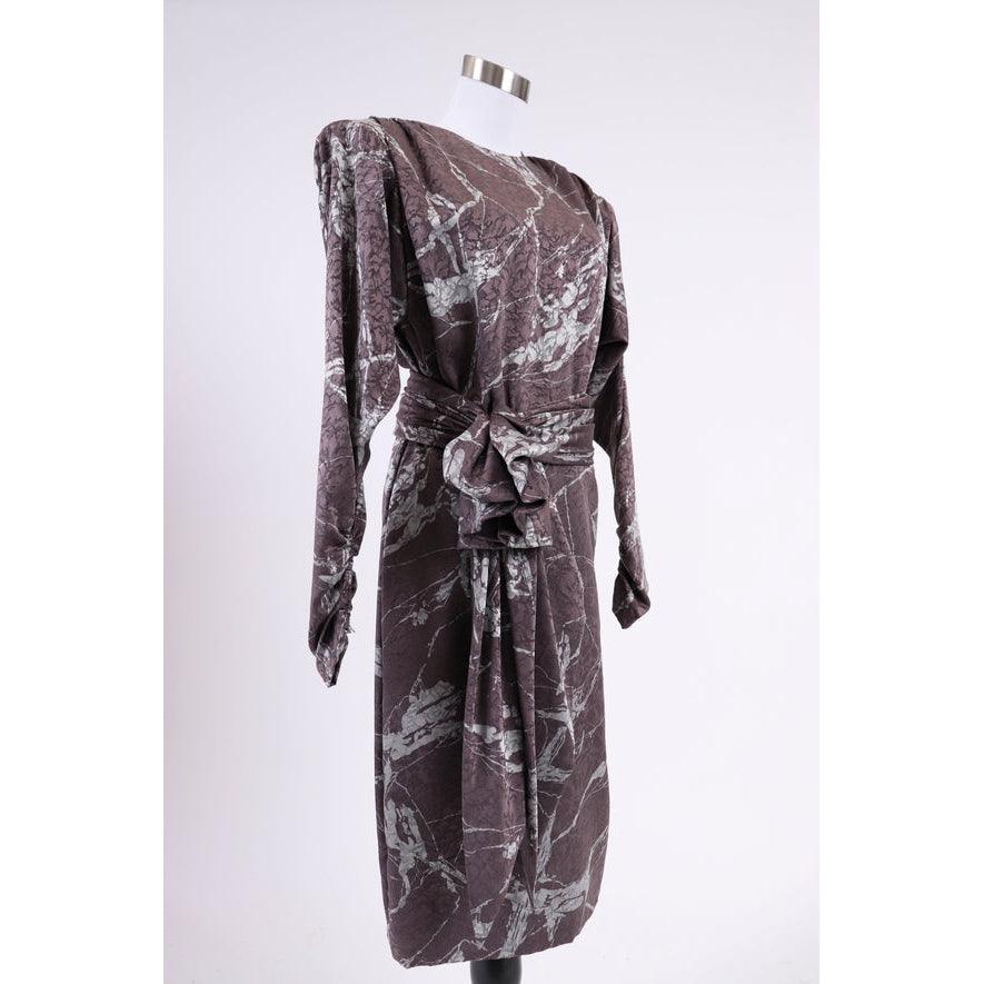 Pre-Owned GALANOS 80's Marbled Silk Dress | Size S/M - theREMODA