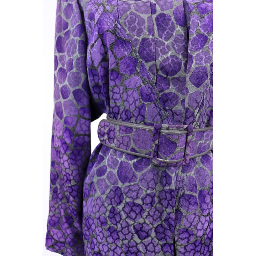 Pre-Owned GALANOS 80's Purple Giraffe Skirt | Size S - theREMODA