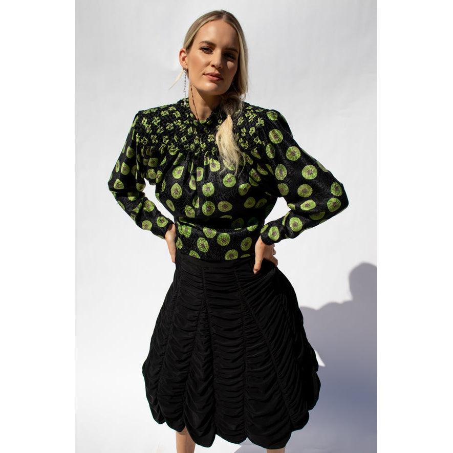 Pre-Owned GALANOS 80's Silk Patterned Skirt Set | Size M - theREMODA