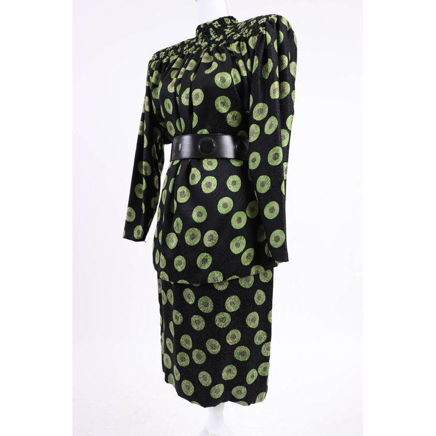 Pre-Owned GALANOS 80's Silk Patterned Skirt Set | Size M - theREMODA