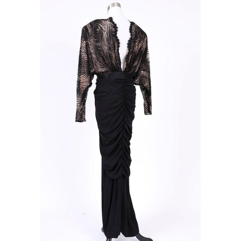 Pre-Owned GALANOS Black Laced Evening Gown - theREMODA