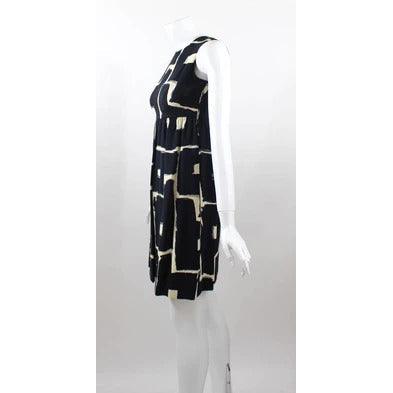 Pre-Owned GALANOS Mod Black and White Print Dress, 1960s | XS/S - theREMODA