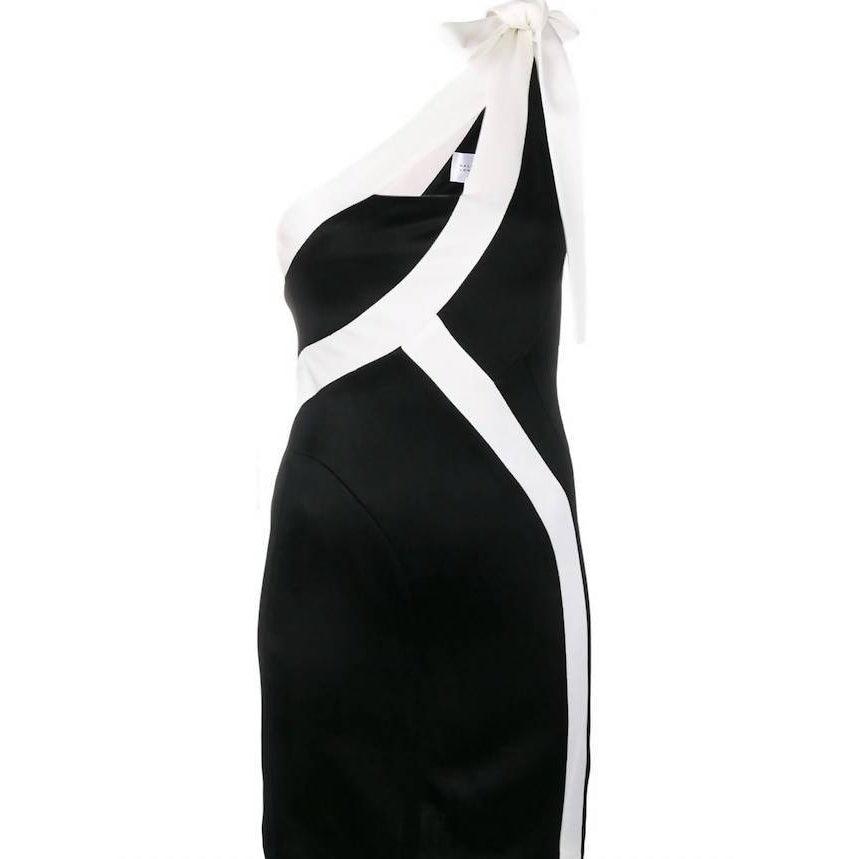 Pre-Owned GALVAN Black & White Short Dress | Size US 4 - IT 40 - theREMODA