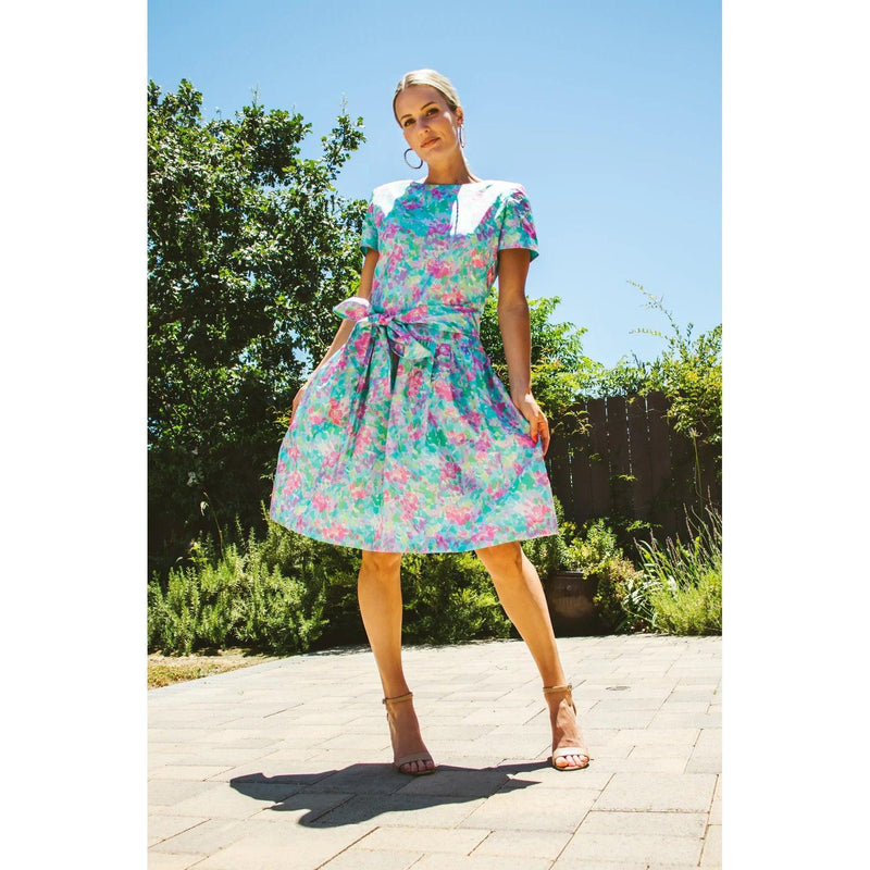Pre-owned GENE ROYE 80's Floral Dress - theREMODA