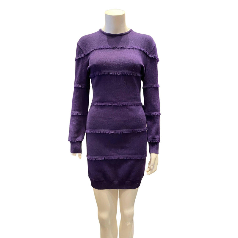 Pre-Owned GIANNI VERSACE Purple Wool Dress | Size M - theREMODA