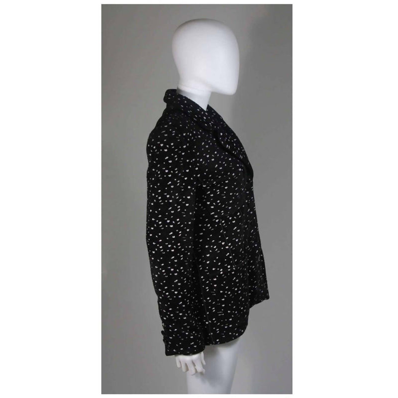 Pre-Owned GIORGIO ARMANI Black and White Speckle Wool Jacket | Size EU 46 - theREMODA