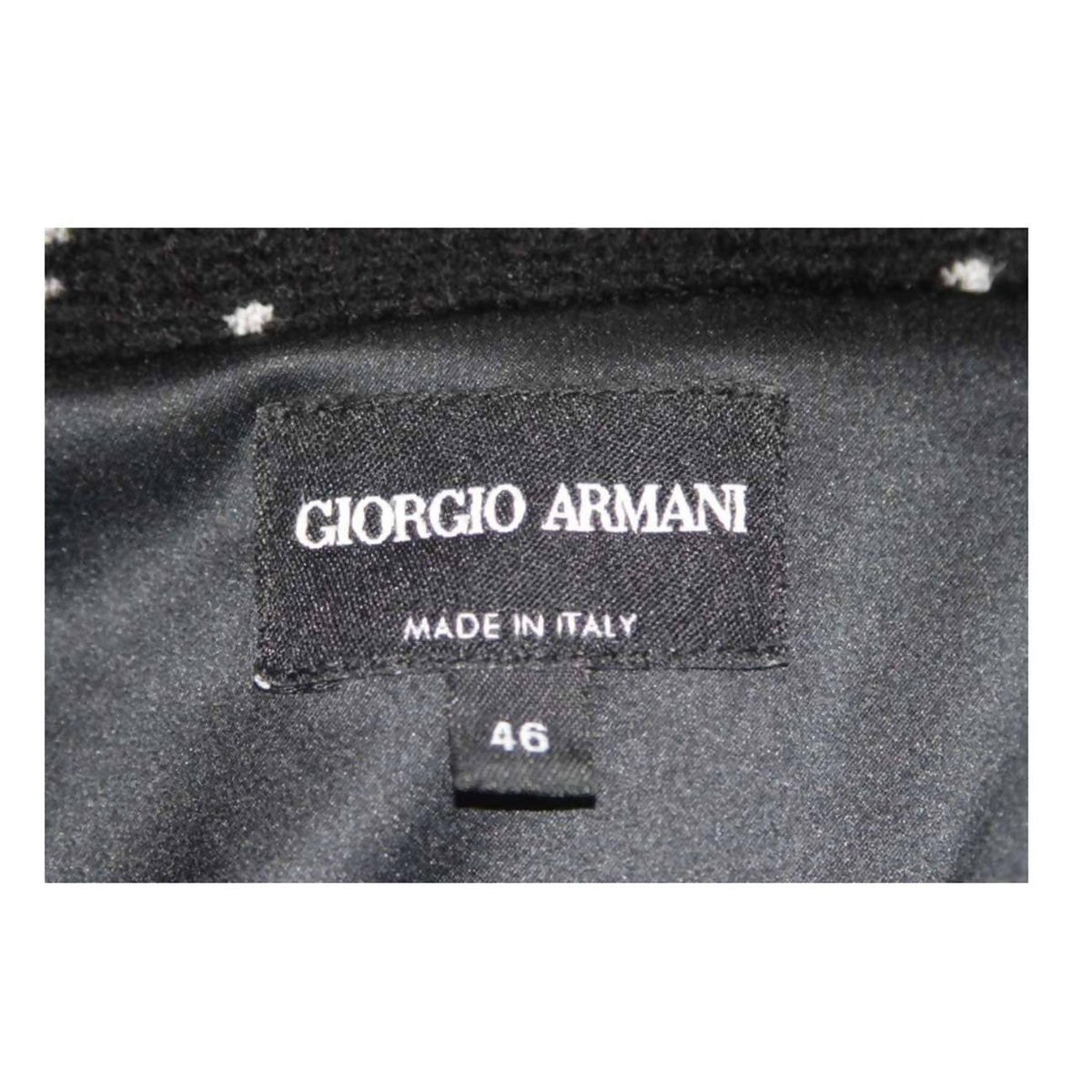 Pre-Owned GIORGIO ARMANI Black and White Speckle Wool Jacket | Size EU 46 - theREMODA