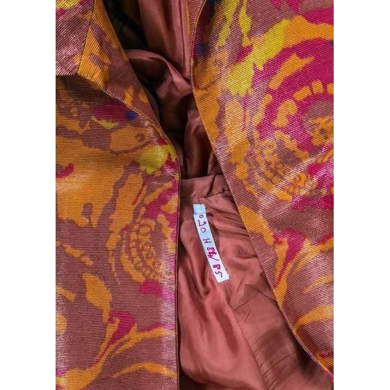 Pre-Owned GIVENCHY Floral Copper Silk Evening Coat | Size S/M - theREMODA