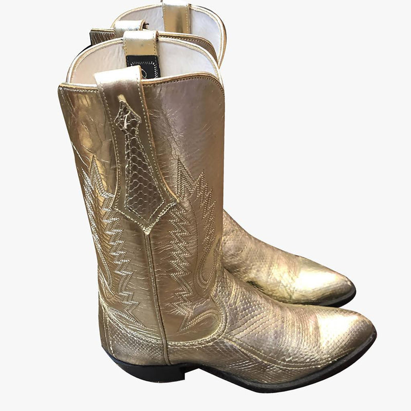 Pre-owned Gold Cowboy Boots | Size US 6.5 - theREMODA