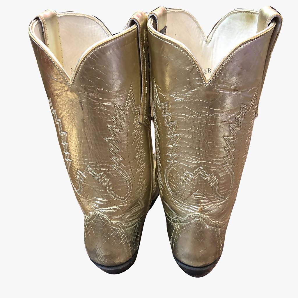 Pre-owned Gold Cowboy Boots | Size US 6.5 - theREMODA