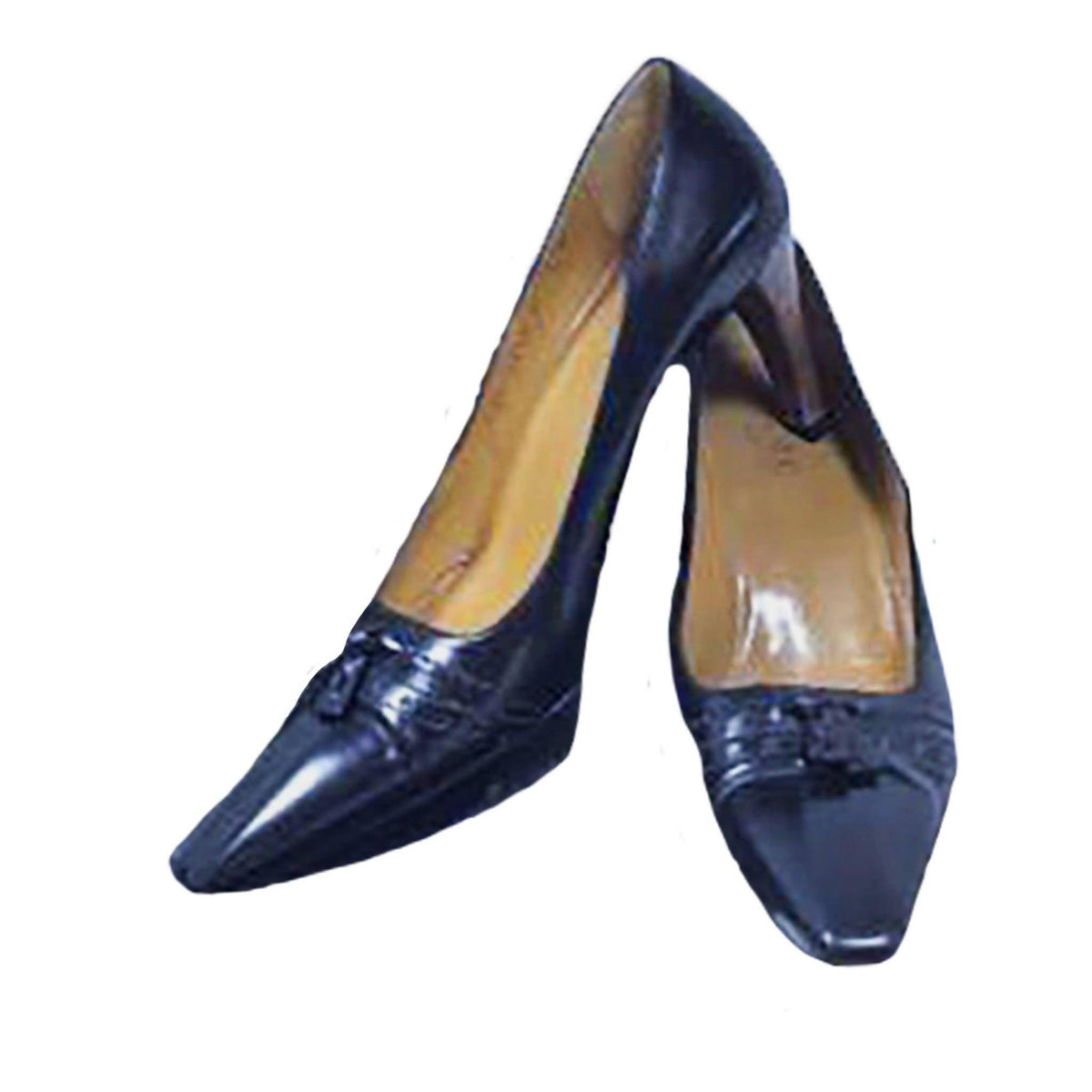 Pre-owned GUCCI Navy Blue Leather Heels | US 7 - EU 37 - theREMODA