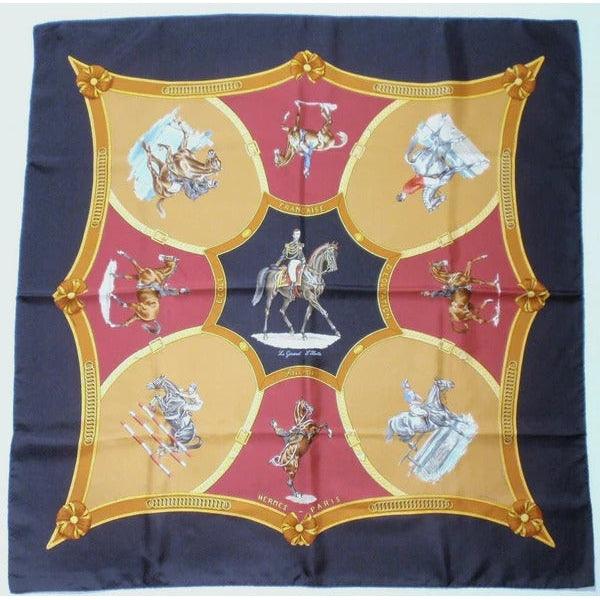 Pre-Owned HERMES 1987 Vintage Ecole Française D'Equitation Silk Scarf - theREMODA