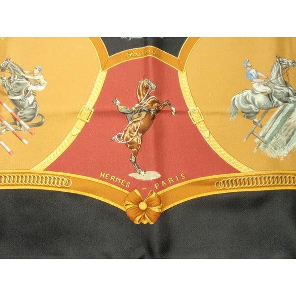 Pre-Owned HERMES 1987 Vintage Ecole Française D'Equitation Silk Scarf - theREMODA