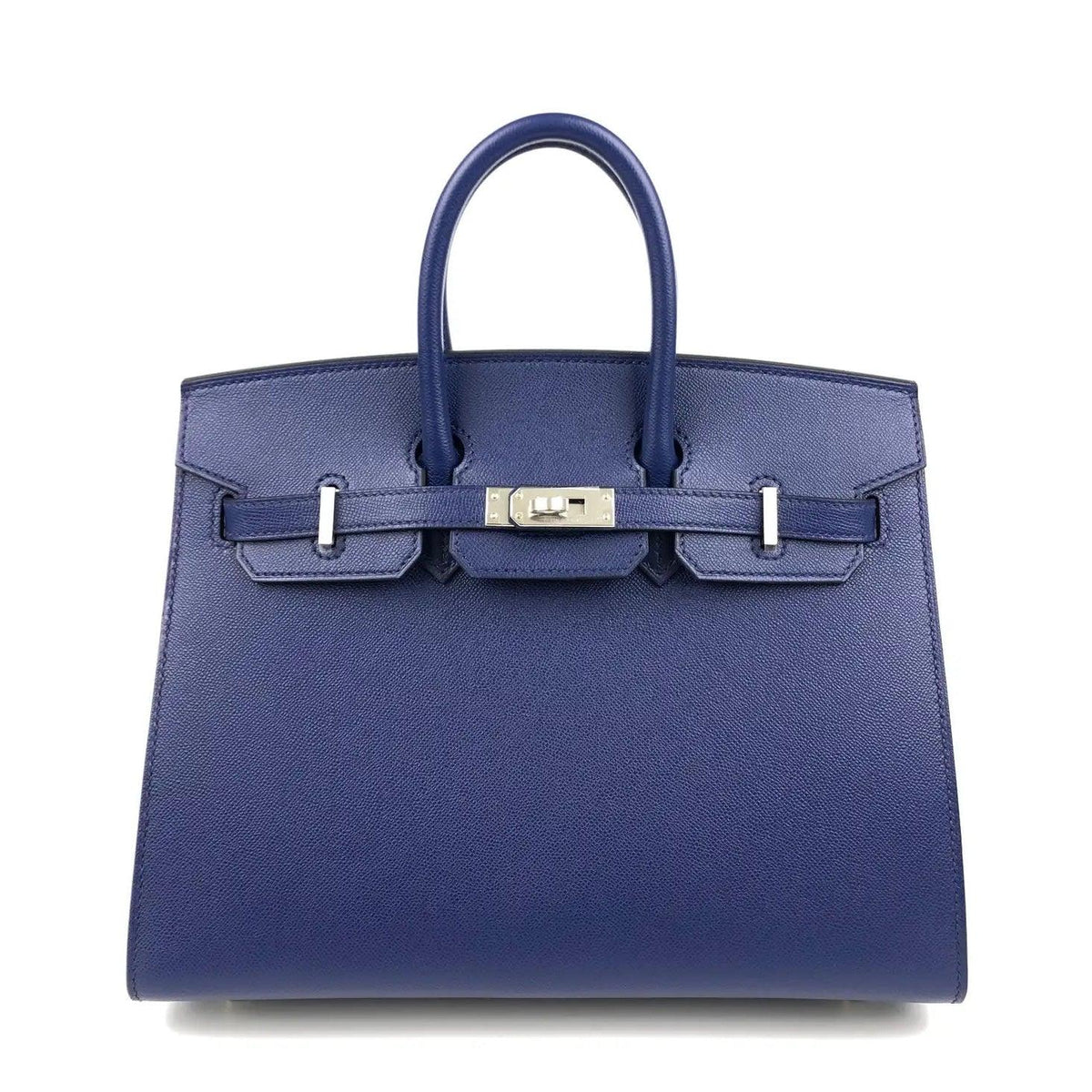 Pre-owned HERMES Birkin 25 Sapphire Blue Sellier Madame Leather Bag - theREMODA