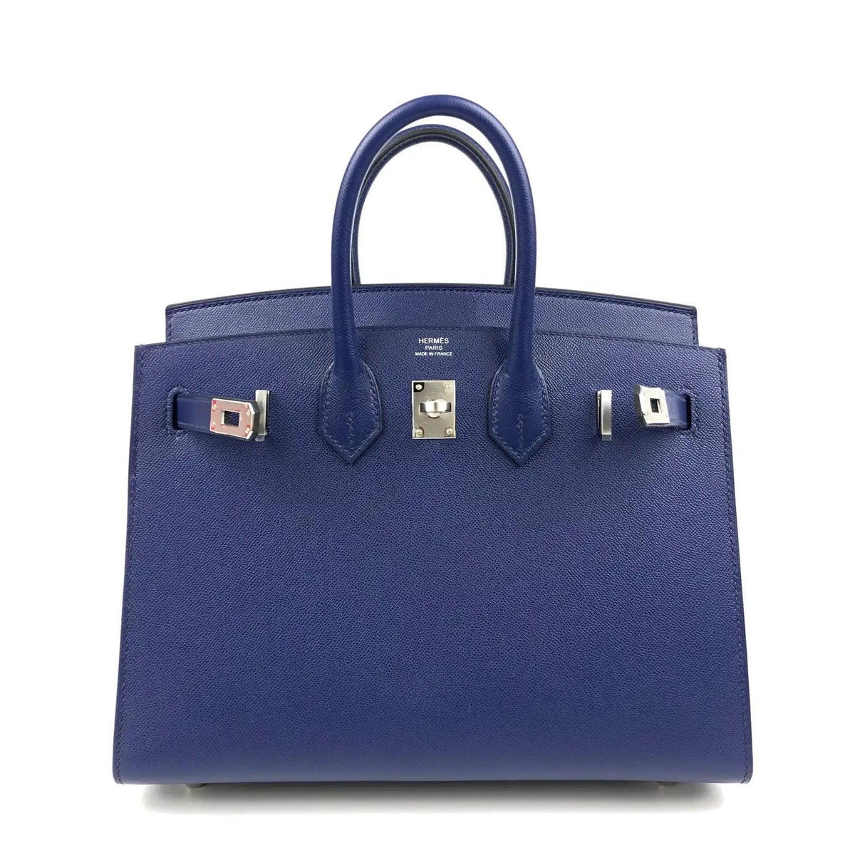 Pre-owned HERMES Birkin 25 Sapphire Blue Sellier Madame Leather Bag - theREMODA