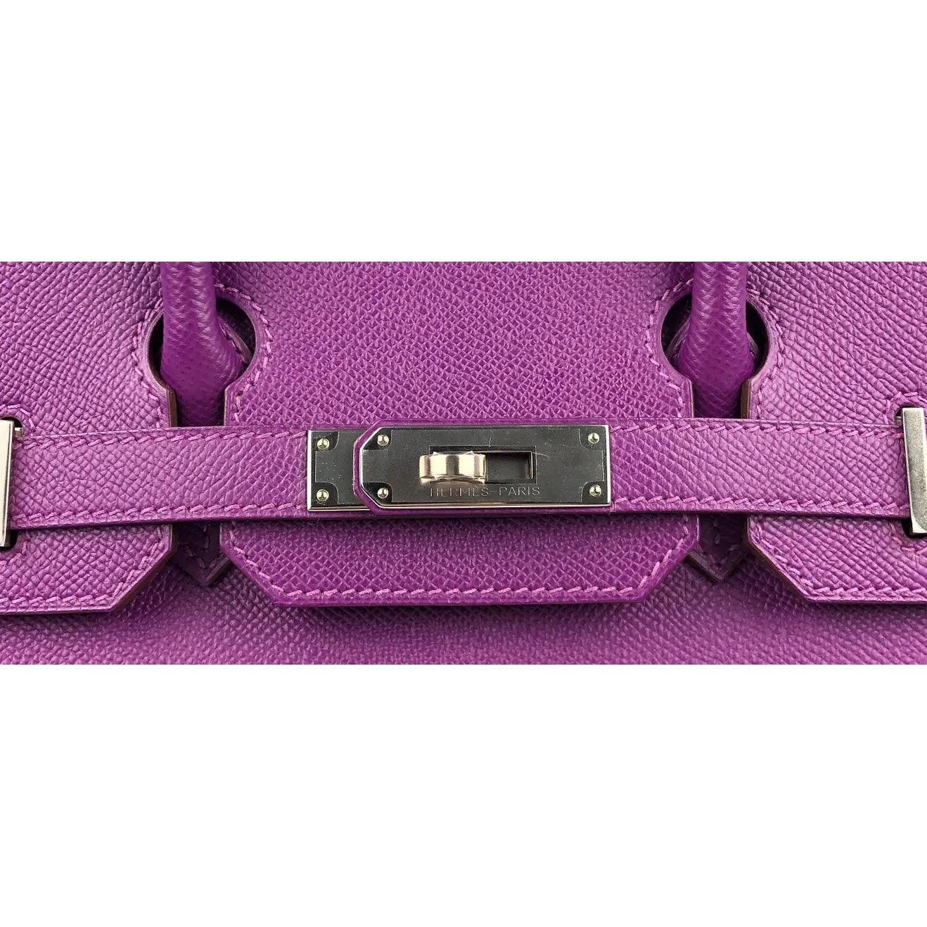 Birkin 30 leather handbag Hermès Purple in Leather - 31106831