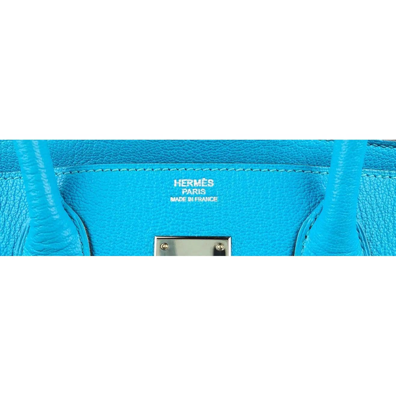Hermes Birkin 30 Bag Bleu Aztec Chevre Leather with Gold Hardware –  Mightychic