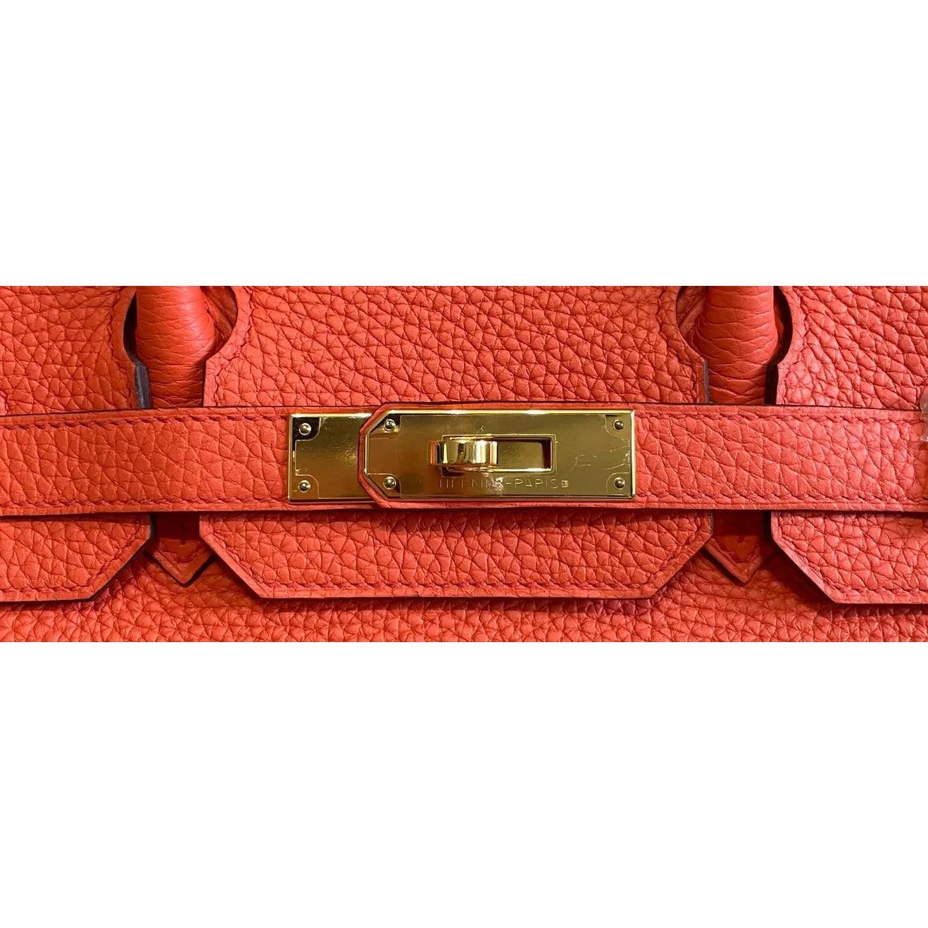 Hermès Birkin 30 Orange Leather Handbag (Pre-Owned)