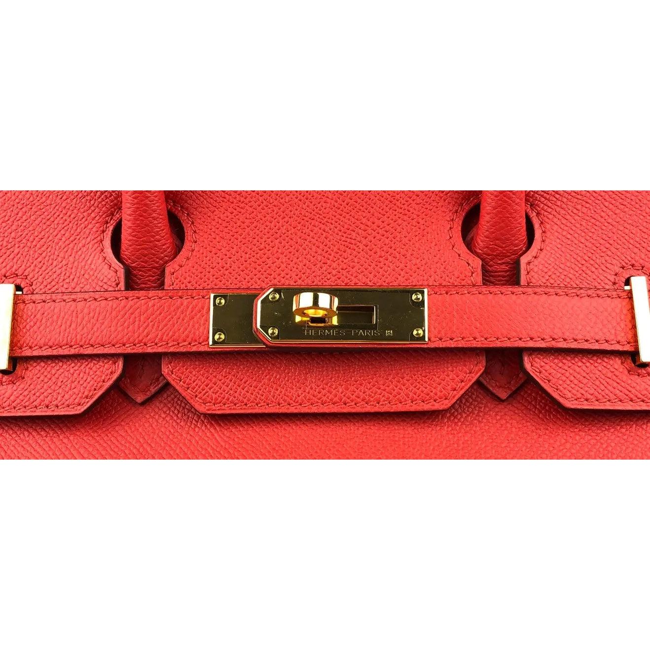 Hermes Birkin 30 Verso Taurillon Clemence Rouge Tomate Handbag