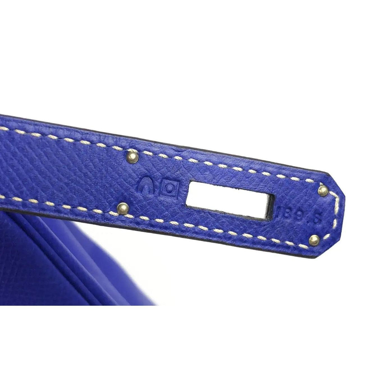 Kelly 32 leather handbag Hermès Blue in Leather - 32611096
