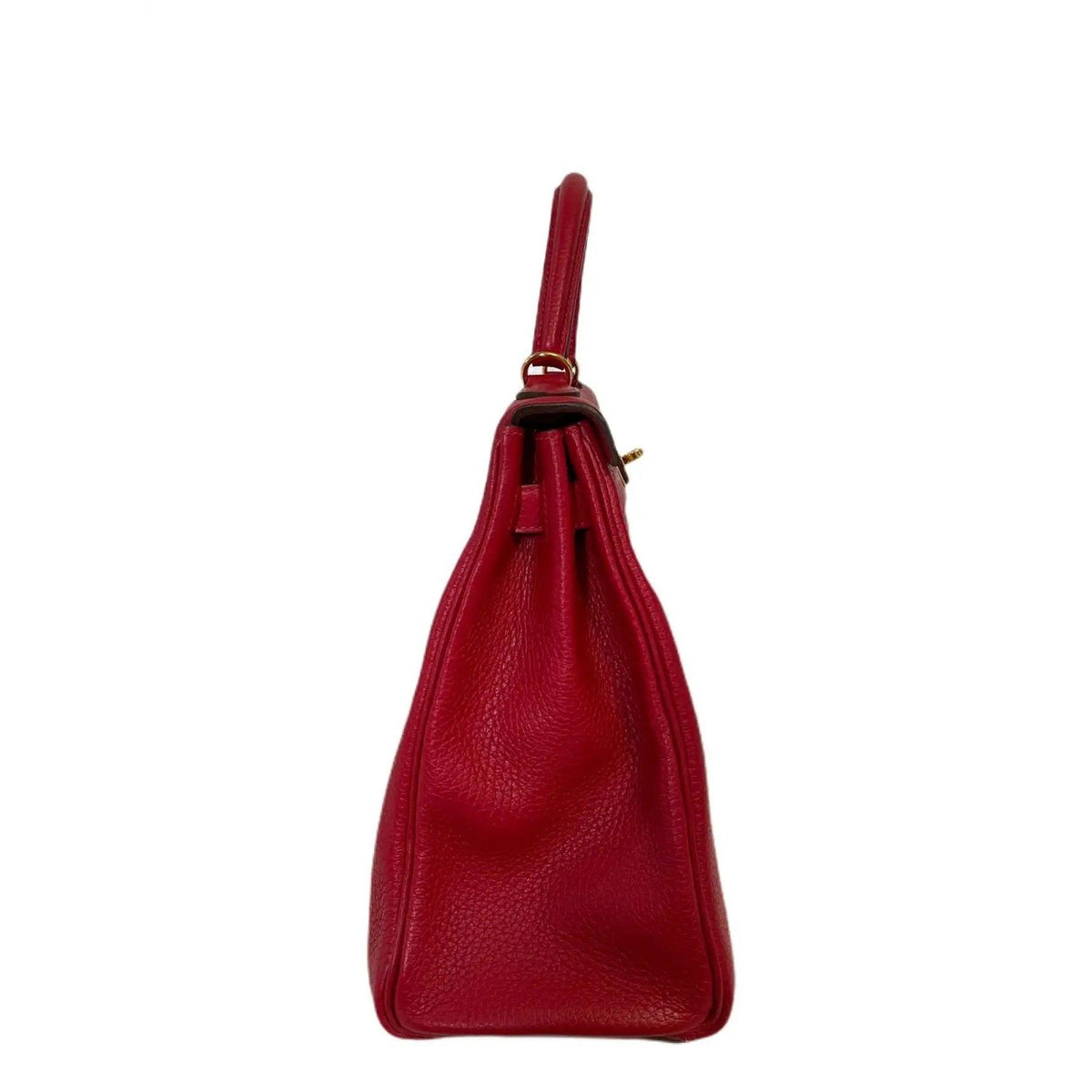 Pre-owned Hermes Red Epsom Leather Kelly 32 Sellier Bag