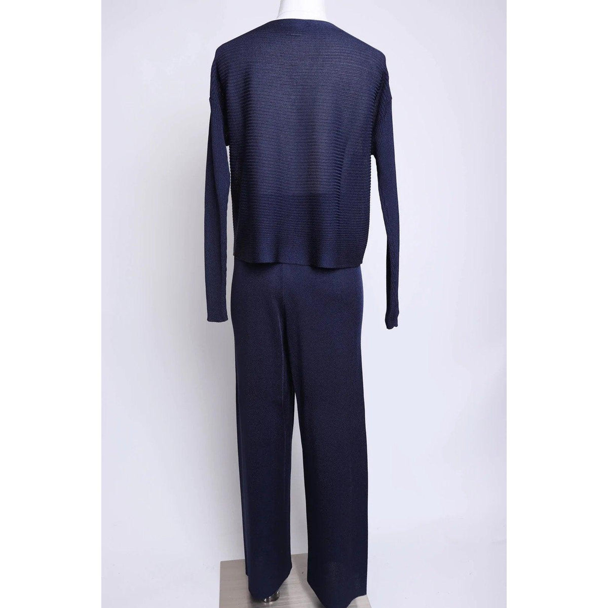 Pre-Owned JAEGER 80's Navy Knit Pant Set - theREMODA