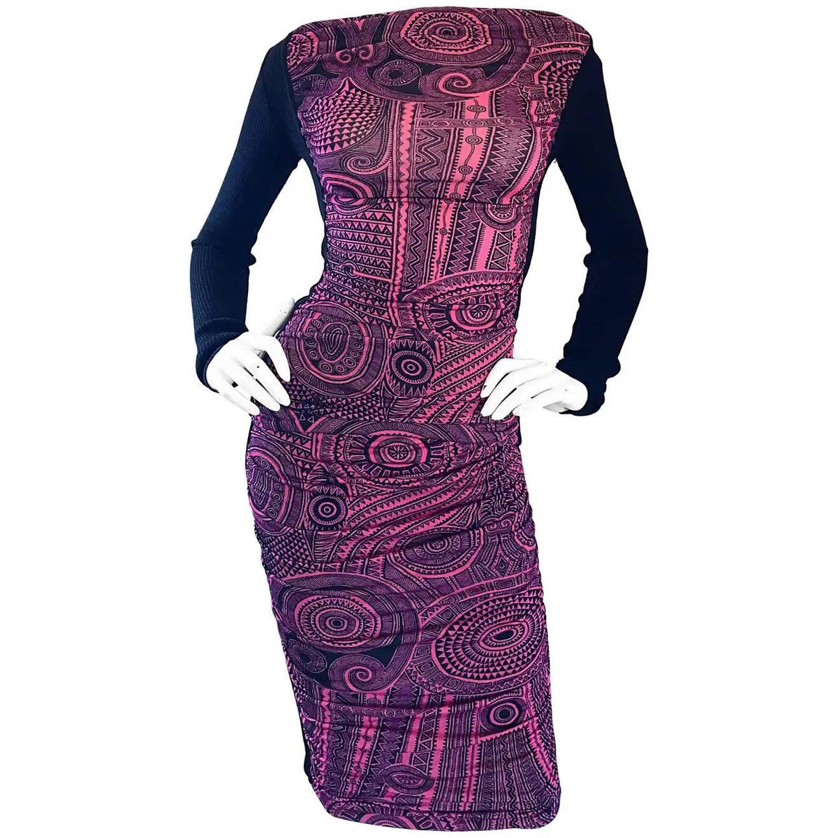 Pre-Owned JEAN PAUL GAULTIER Aztec Print Top & Skirt Dress Ensemble - theREMODA
