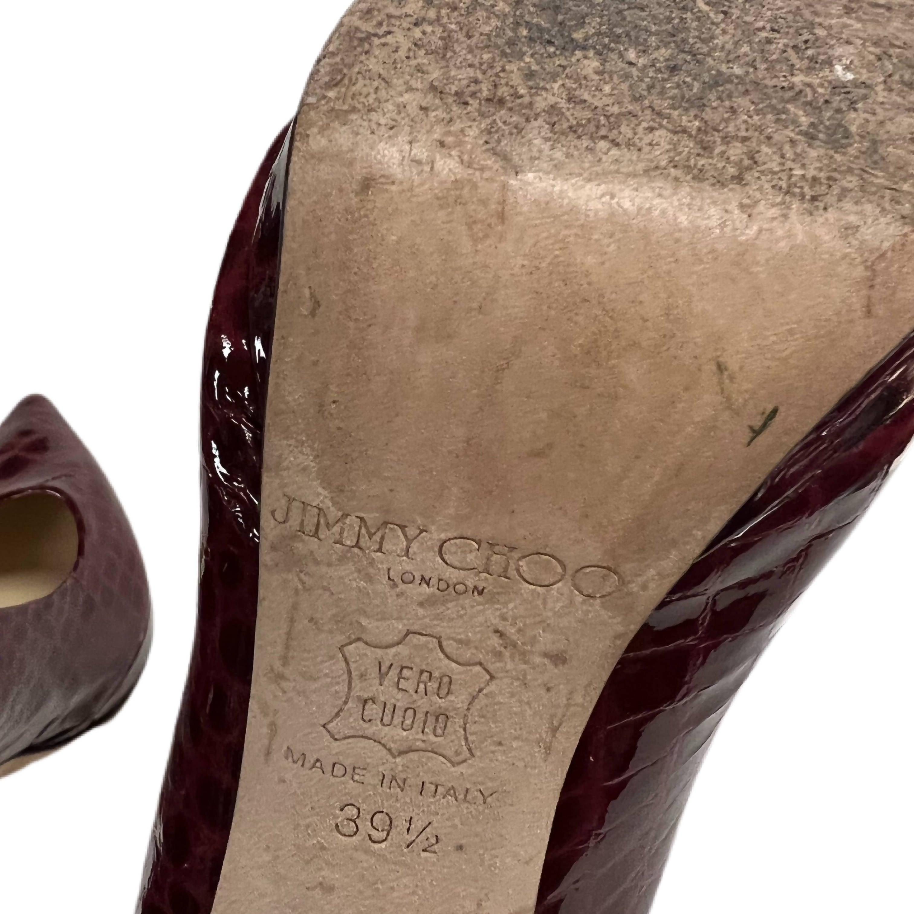 Burgundy jimmy deals choo shoes