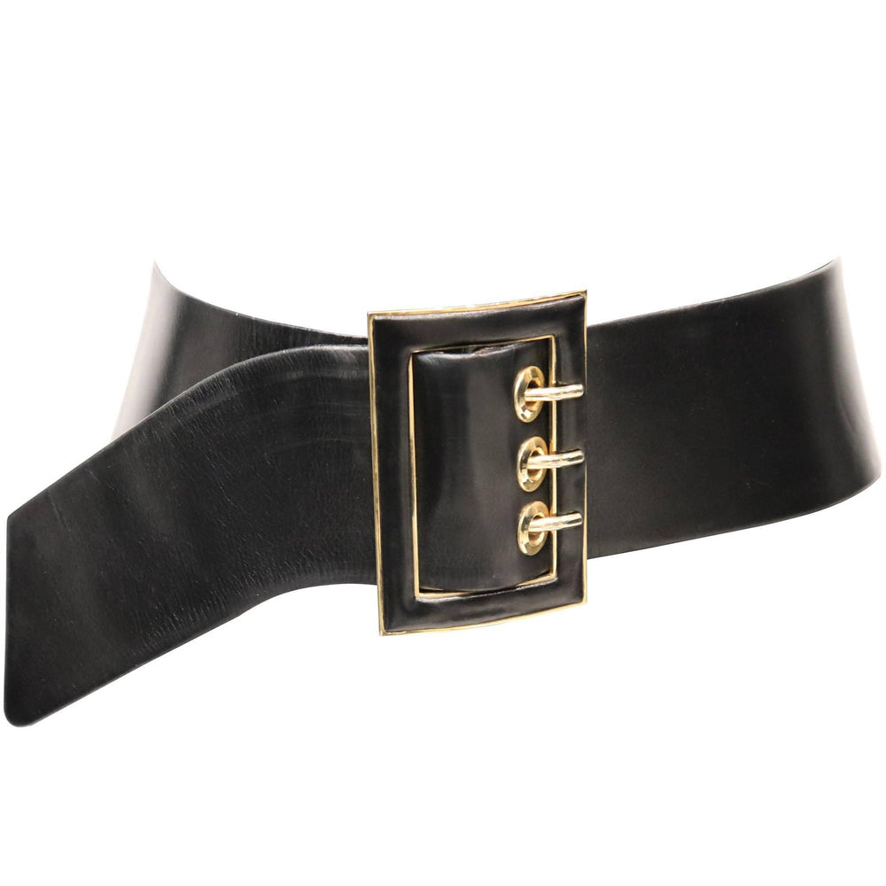 Pre-owned Leather Belt In Black