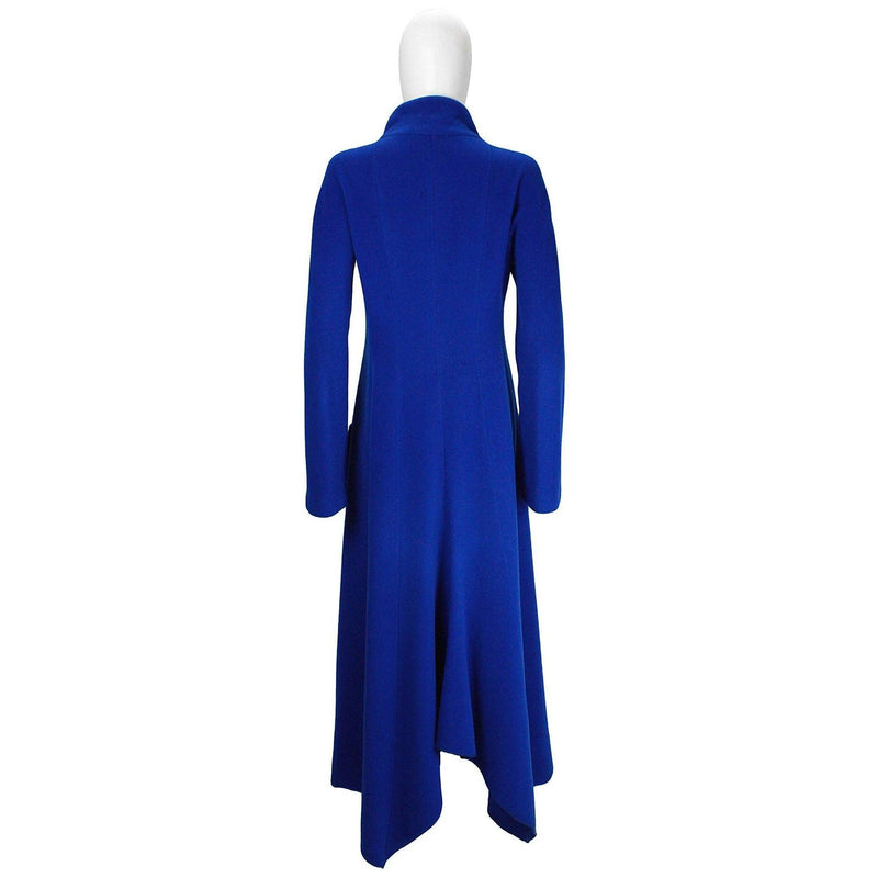 Pre-Owned KRIZIA 1980's Royal Blue Two-Way Zipper Wool Coat | EU 40 - theREMODA