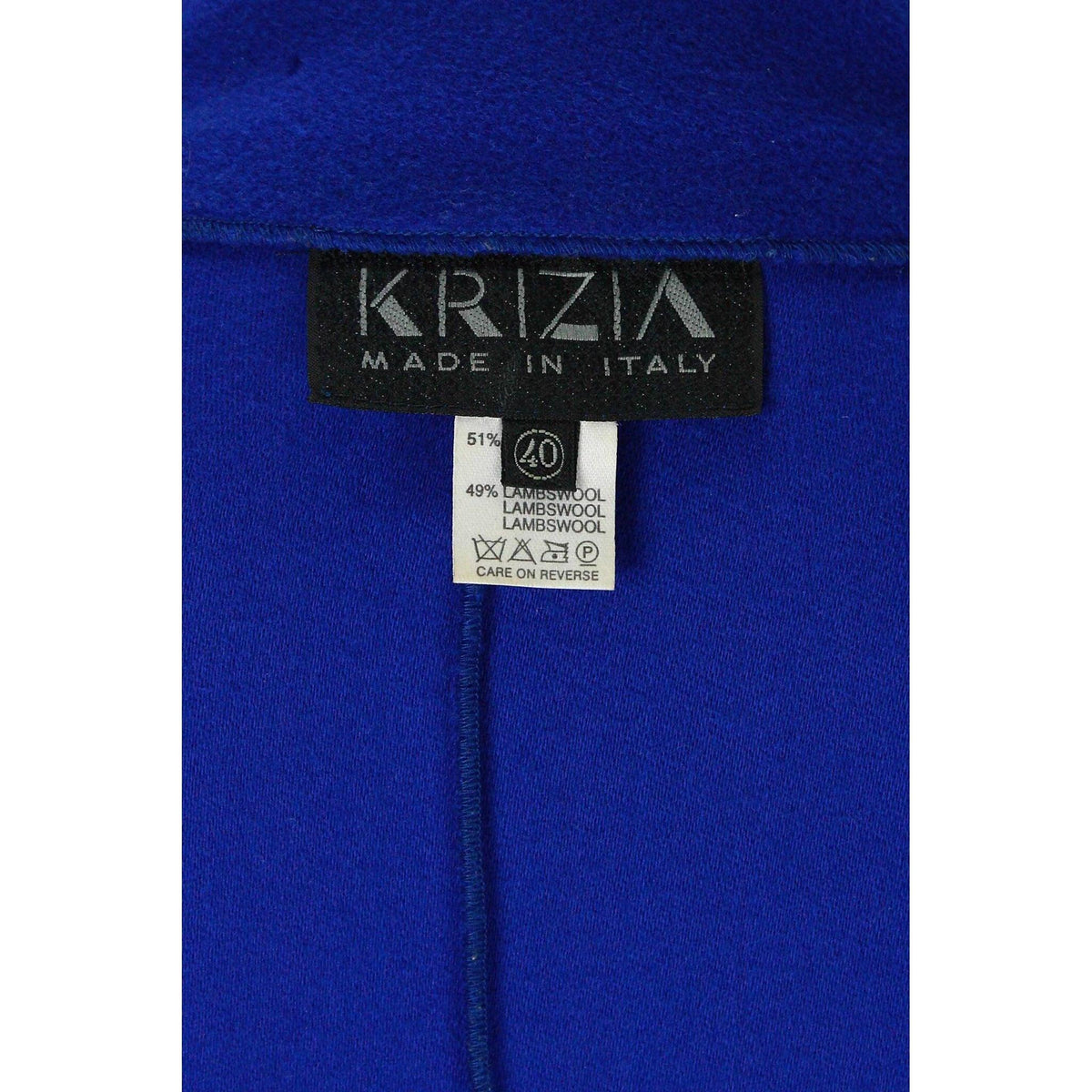 Pre-Owned KRIZIA 1980's Royal Blue Two-Way Zipper Wool Coat | EU 40 - theREMODA